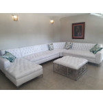 Sectional Sofa with Leather centre table in White